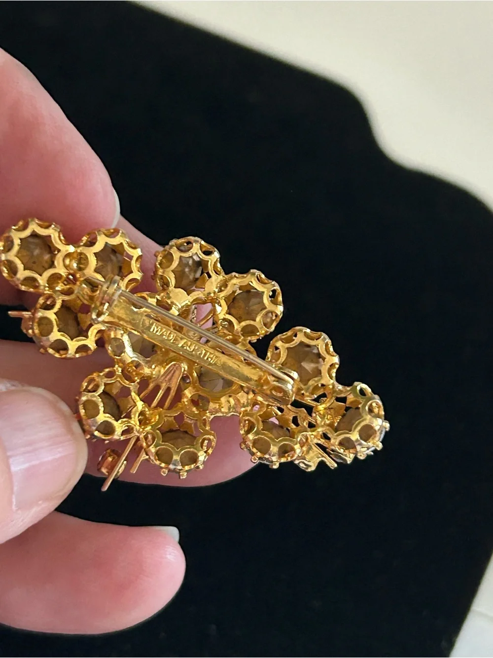 Vintage Austrian AB Crystal Spray/Sputnik Brooch Signed Made in Austria